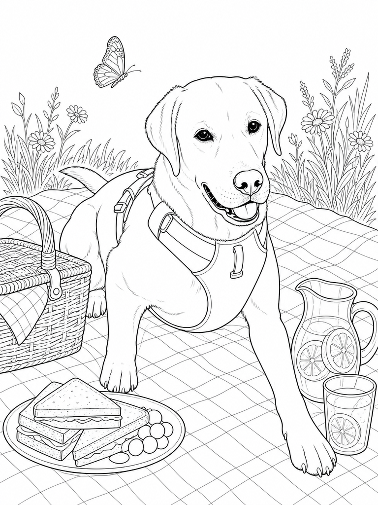 Dollar at a picnic with a basket and lemonade