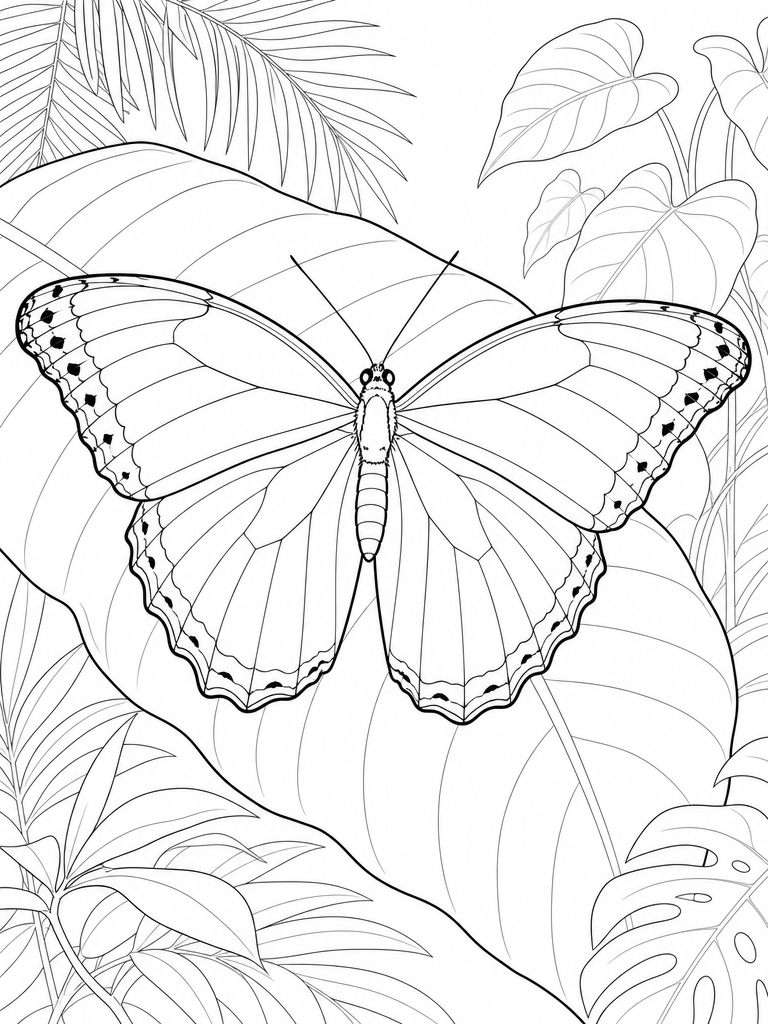 Blue Morpho coloring page