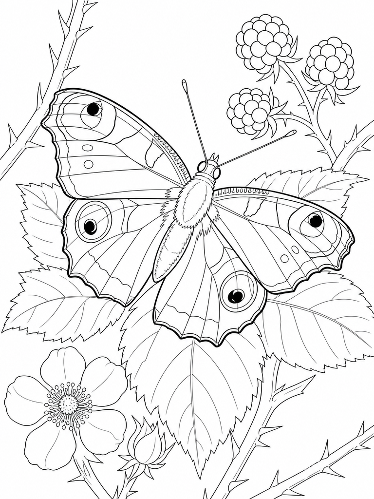 Peacock Butterfly coloring page