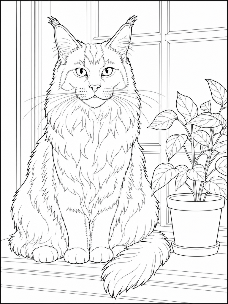 Maine Coon coloring page