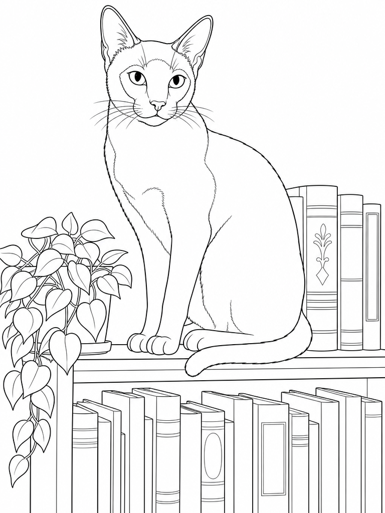Siamese coloring page