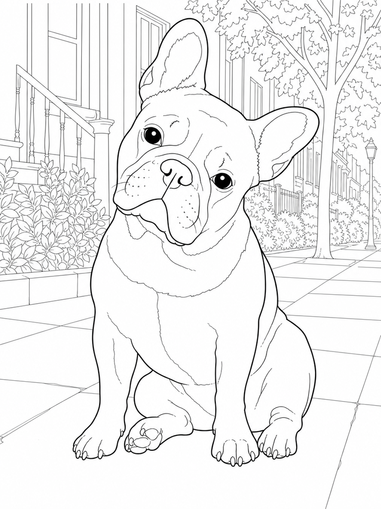 French Bulldog coloring page