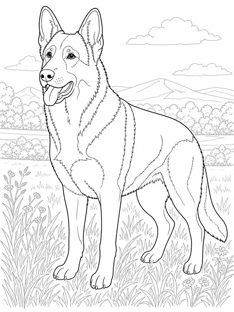 German Shepherd coloring page