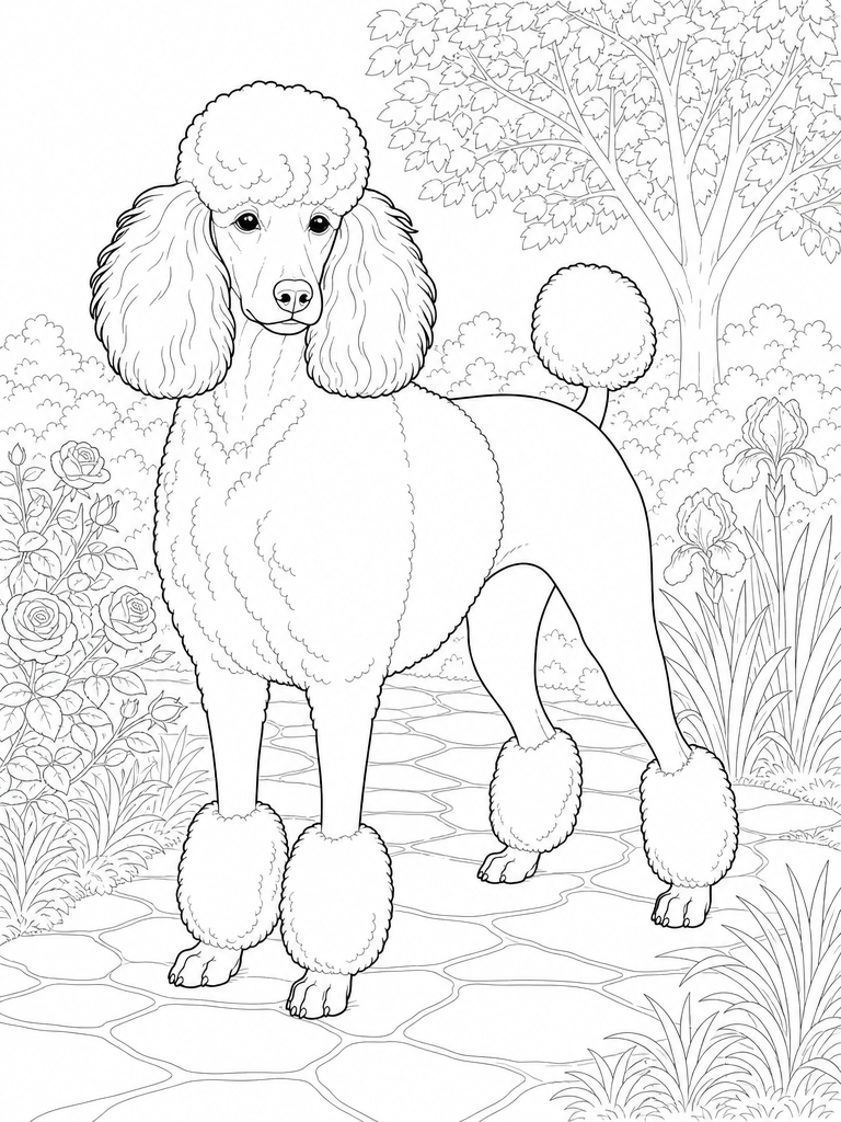 Poodle coloring page