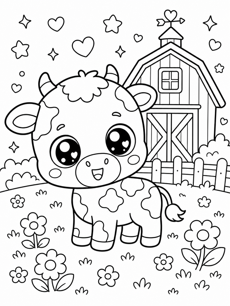 Cow coloring page