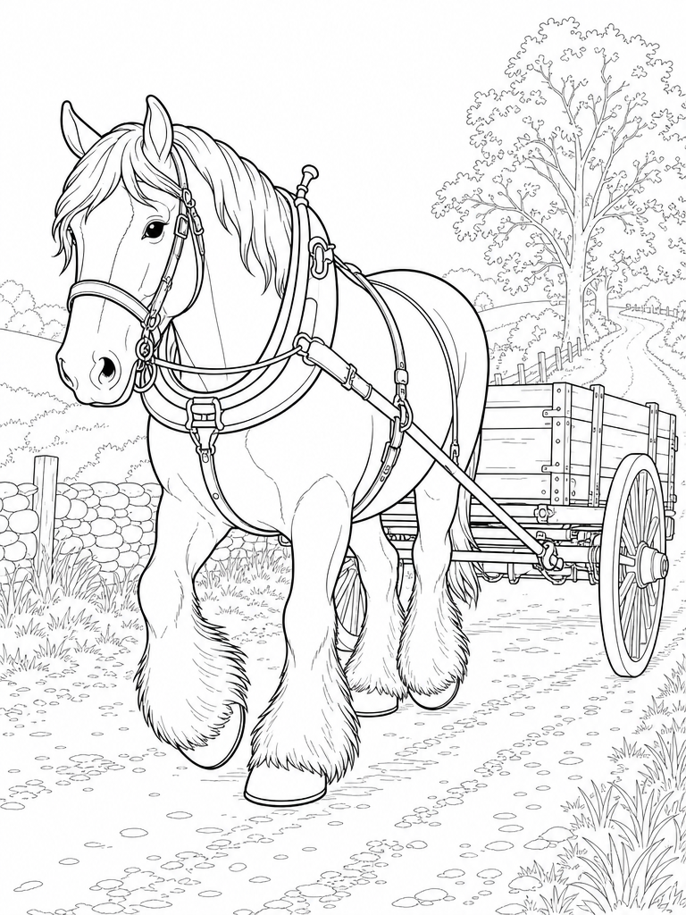 Clydesdale coloring page