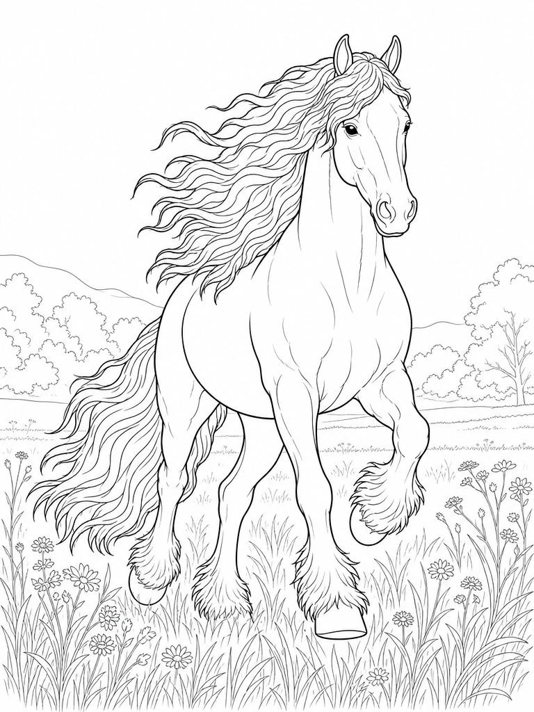 Friesian coloring page