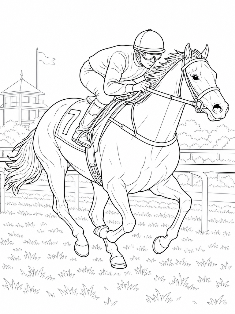 Thoroughbred coloring page
