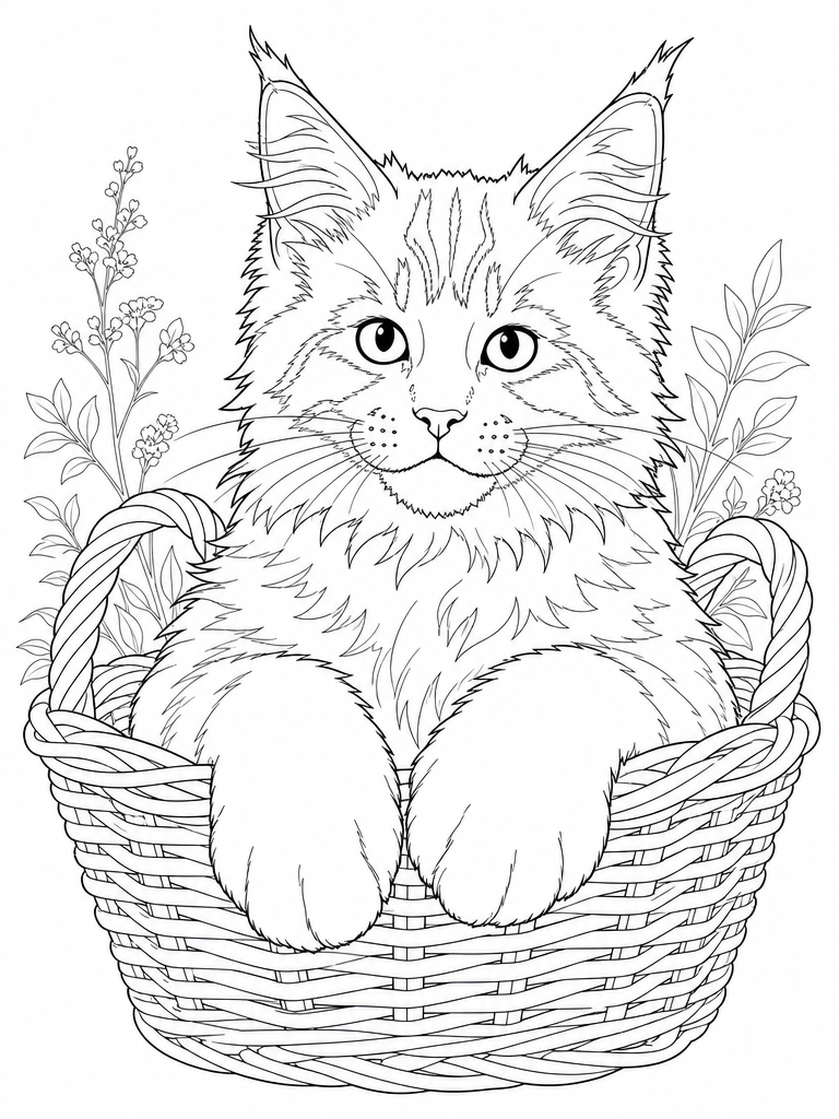 Maine Coon Kitten coloring page