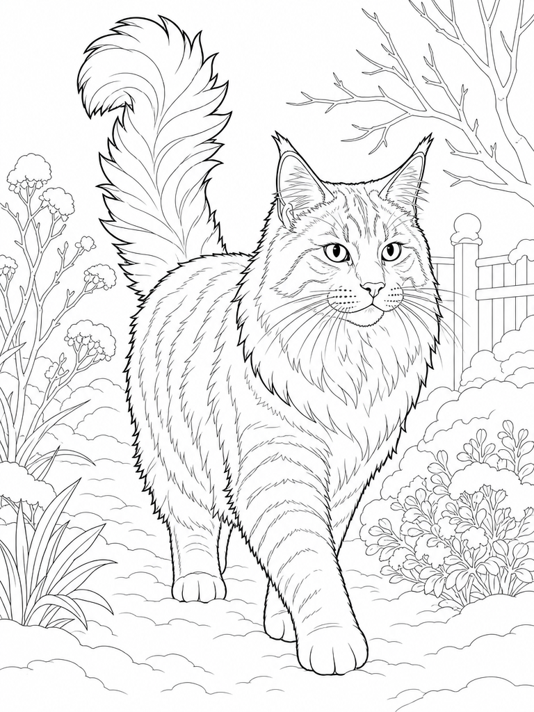 Maine Coon Snow coloring page