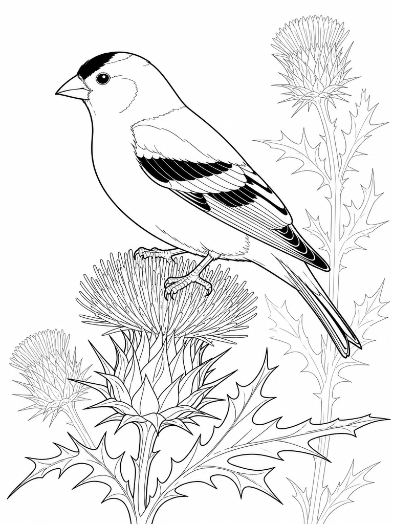 American Goldfinch coloring page