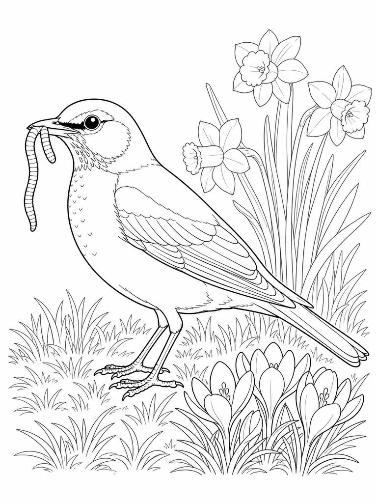 American Robin coloring page