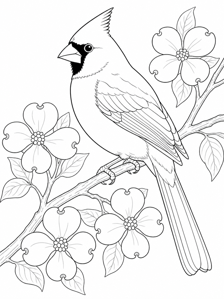 Northern Cardinal coloring page