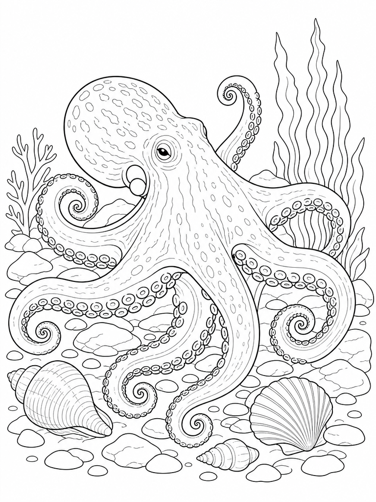 Octopus coloring page